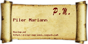 Piler Mariann névjegykártya